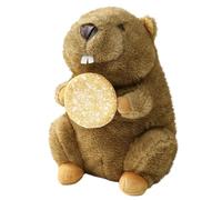 Générique Jouet G-Roundhog PL-Us, Support De Remplissage Équilibré, P-eluche De Castor 9,84 Pouces, Animal en Peluche, Jouet en P-eluche, Compagnon en Peluche Portable, pour Les