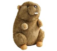 Générique Jouet G-Roundhog PL-Us, Support De Remplissage Équilibré, P-eluche De Castor 9,84 Pouces, Animal en Peluche, Jouet en P-eluche, Compagnon en Peluche Portable, pour Les