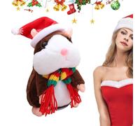 Générique Jouet Hamster Parlant | Sound Recording Hamster Plush Interactive Toy, Automatique Tête de secoue Pitre électronique avec Un Chapeau et Un écharou