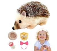 Générique Jouet Hérisson - Hérisson Mignon de 13 cm - Silicone, Figurine Animale avec Tapis de Sommeil pour Filles Garçons Décoration Maison Voyage Chambre Jeu de Soins
