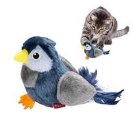 Générique Jouet Interactif Oiseau pour Chat,Jouet Interactif Realiste avec Sifflet pour Chats,Jeu De Canne A Caresse Stimulant - Divertissement en Intérieur et