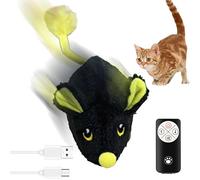 Générique Jouet interactif pour Chat, 2025 Nouveau Souris pour Chat, Jouet Automatique avec Télécommande Mouse Toy for Cats and Dogs Balle Intelligente Automatique Jouets Souris (Noir)