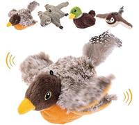 Générique Jouet Interactif pour Chat 2026, Peluche Gazouillante et Chantante avec Sons Réalistes, Peluche Rechargeable Stimulante pour Chaton avec Exercice, Chasse et Anti-Ennui (Coucou)