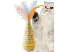 Générique Jouet Interactif pour Chat | Jeu en Bois Qui Se Redresse Tout Seul,Jouet À Bascule pour Chats D'Intérieur | pour Animaux De Compagnie, Petits Animaux, Rebord Fenêtre, Noël,