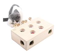 Générique Jouet Interactif pour Chat, Jouet pour Chat en Bois Whack Mole Box, Bois, Jouet, Taupe Souris, Boîte À Puzzle avec De Dessin Animé Mignon pour Chat, Chasse, Jeu, Exercice, Gratter - 5 Trous