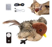 Générique Jouet interactif pour Chat Oiseau, Jouet pour Chat Oiseau gazouillant - Jouet d'oiseau de Rechargeable réglable à 3 Niveaux battant | interactif électrique pour avec télécommande, Joue