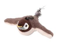Générique Jouet Interactif pour Chat - Oiseau Moineau Volant en Peluche Simulant Le Gazouillis & Le Chant | Jouet à Chat Stimulant avec Mouvements Réalistes, Idéal pour Le Jeu et l'exercice de Votre
