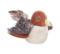 Générique Jouet Interactif pour Chat Simulant Un Oiseau en Peluche électrique avec Module Sonore de Chasse et Battements d'ailes, Idéal pour Ch, Oiseau Brun