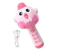 Générique Jouet Karaoké sans Fil Haut Parleur Microphone Portable Rechargeable USB Cadeau Garçons Filles 11x10x21cm ABS 290g Lumières LED Changeur Voix Autonomie 5h