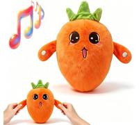 Générique Jouet Musical en Peluche Banane, Peluche Musicale Interactive Rechargeable, Poupée Sonore Activée Tactile, Doudou Fruit, Décoration de Chambre Enfant, Cadeau pour Bébés et Enfants (Carotte)