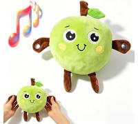 Générique Jouet Musical en Peluche Banane, Peluche Musicale Interactive Rechargeable, Poupée Sonore Activée Tactile, Doudou Fruit, Décoration de Chambre Enfant, Cadeau pour Bébés et Enfants (Pomme)