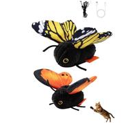 Générique Jouet Papillon pour Chat, Interactif Rechargeable, Doté Capteurs Intelligents Activé Mouvement; Robuste Et ConçU Stimuler L'Instinct Chasse,Convient Chatons Chats D'IntéRieur (Orange+Jaune)
