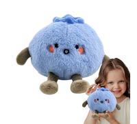 Générique Jouet Peluche Myrtille Dukês - Drôle Fruit avec Figure Rouge | Douce Créature Décorative Suspendue | Mini Baie Étoffe 10 Cm pour Chambre Enfant, Bureau Ou Automobile