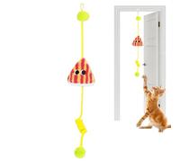 Générique Jouet pour Chat à Cadre de Porte - Jeu à Corde Élastique Extensible,avec Balle Et Ressort, Jouets Interactifs en Papier Crissant pour Chats,pour Stimulation mentale Anti-Ennui