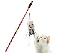 Générique Jouet pour Chat | Bâton Interactif Halloween pour Chaton,à Chat Portable avec Fantôme pour Entraînement, Réduction de l'Ennui et Simulation de Chasse