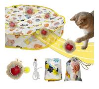 Générique Jouet pour Chat Boule Automatique, Rotation 360° Balle Roulante Rapide, Jeu Électrique avec Sac Et Tapis pour Chaton Chien, pour Chien Chat Chasse Jeu Solo Dressage Loisir