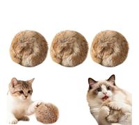 Générique Jouet pour Chat en Forme de Boule de Fourrure de Lapin, 2026 Nouvelles balles en Fourrure à l'herbe à Chat, lavables et Amusantes à poursuivre, pour Faire de l'exercice à l'intérieur (3PCS)