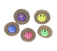 Générique Jouet pour Chat en Papier Ondulé 5 Pièces Clochette, Griffoir pour Chat D'intérieur, Soulage Le Stress et Favorise l'exercice, Matériau Plastique et Carton Couleur Aléatoire