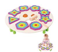 Générique Jouet Puzzle en Forme de Bois - Conception de poignée sensorielle à Grand Bouton - Développement des compétences cognitives d'apprentissage précoce | Outil éducatif de Style