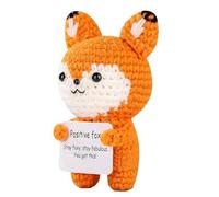 Générique Jouet Renard Au Crochet - Renard Cadeau Positif | Animal en Peluche Fait À La Main, Mini RenardDe Soutien Émotionnel pour Les Femmes Filles Adolescentes