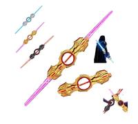 Générique Jouet Sabre Laser À Double Tranchant Fire Spin Sword avec Lumières Et Sons LED 7 Couleurs, Sabre Clignotant LED Rétractable for Les Enfants Âgés De 8 Ans Et Plus(Yellow)