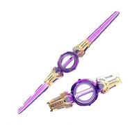 Générique Jouet Sabre Laser À Double Tranchant Fire Spin Sword, avec Lumières Et Sons LED 7 Couleurs, Rotation À 360 ° for Le Cosplay, La Fête Et Le Jeu De Rôle(Purple Gold)