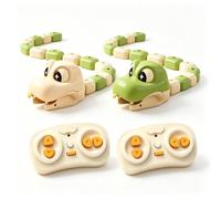 Générique Jouet Serpent TéLéCommandé MagnéTique pour Enfants, Assemblage Modulaire MagnéTique, TéLéCommande RéActive Profitez Pleinement Plaisir L'Interaction Entre Parents Enfants (Vert+Beige)