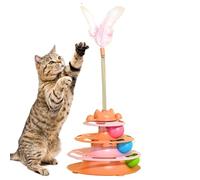 Générique Jouet Tournant pour Chat avec Plume Et Billes - Jouet D'Interaction Et De Stimulation pour Chats D'Intérieur, Balle Culbuto pour Jeu Autonome, Stimule La Curiosité Et L'Instinct De Chasse