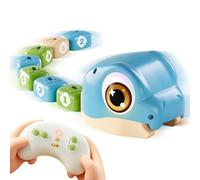 Générique Jouet Train Serpent De Glissement Véhicule Design Mange-Blocs | Ensemble Train Magnétique Télécommandé Blocs pour nes Garçons Filles Maternelle Salle de x Sol Maison Bleu