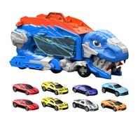 Générique Jouet Voiture Dinosaure | Jeu De Course Pliable - Transporteur Éducatif Maternelle avec 8 Voitures 3 Ans et Plus Cadeau Anniversaire