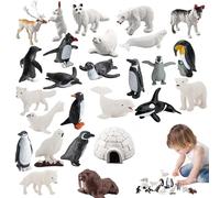 Générique Jouets Animaux de l'Arctique - Décorations de gâteaux Portables Ours Polaire Caribou Baleines | Figurines d'animaux de l'Arctique pour décoration de gâteau ou Fournitures de fête