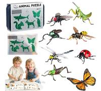 Générique Jouets d'assemblage de Fentes pour Insectes et Animaux, Ensemble de Jeu éducatif Contre Les Insectes avec des modèles d'insectes/Animaux réalistes, 3 Niveaux progressifs pour Un (Advanced)