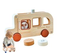 Générique Jouets de Bus Scolaire, Voiture Jouet en Bois Modèle Éducatif, Jeu Éducatif Portatif et Interactif pour - Apprentissage Créatif à la Maison ou à l'École - Idéal pour Filles et Garçons