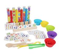 Générique Jouets De Comptage - Jouets De Comptage Et De Tri 5 en 1, Jeu De Chiffres Mathématiques, Jeu De Perles À Clip Éducatif, Hachoir À Perles en Bois pour, Jardin D' Arithmétique pour L'appr