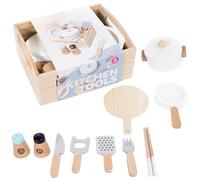 Générique Jouets de Cuisine pour les - Ensemble en Bois Réaliste de Jeu de Cuisine avec Accessoires | Set de Amusant - pour Garçons Filles Anniversaire Noël Nouvel An Jeu de Rôle Intérieur à