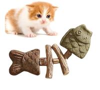 Générique Jouets de Dentition pour Les Chatons - Bâtonnet Dentaire en Os de Poisson - Jouet à Mâcher en Bois Interactif pour Les Chats pour Réduire l'Ennui et Promouvoir Une Bonne Santé