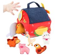 Générique Jouets de Ferme en Peluche - Ensemble De Jeu Interactif Portable Doux Et Éducatif,Jouet Sensoriel De Ferme avec Miroir Et Hochet,pour Les Garçons, Les Filles, Les et la