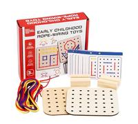 Générique Jouets de laçage en Bois Monte-ssori, Jeu d'éducation précoce du Puzzle, Jeu de Voyage de Moteur Fin, kit de Couture pour Les Jouets de la Petite enfance, Cartouche Fine du Tableau chargé