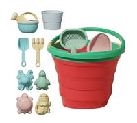 Générique Jouets De Plage De Sable - Ensemble De Construction De Château De Sable Portable, Jeu De Creusement pour avec Seau Pliable, Mini Râteau Et Moules | Amusement Créatif en Plein Air pour Le