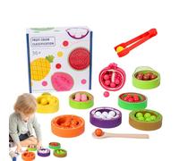 Générique Jouets De Tri - Jouet d'apprentissage Précoce des Compétences Motrices Fines | Activité Classification Couleurs Fruits avec Perles Et Pinces,pour Crèche Maternelle