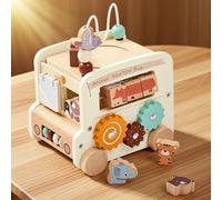 Générique Jouets Éducatifs pour Tout-Petits,Jouet Bus 5 en 1 pour Tout-Petits | Jeux de Puzzle pour Jeu Sensoriel, en Classe, Noël, Anniversaire Garçons et Filles, Développement Cognitif