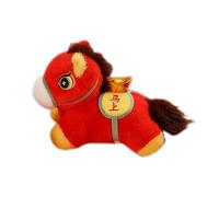 Générique Jouets en Peluche - Mascotte Rouge | Cheval en Peluche du Nouvel an Chinois | pour Canapé Table de Chevet Bureau Adultes Anniversaire Noël