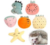 Générique Jouets hérisson pour Cage, 6X Jouets interactifs hérisson en Peluche | Petit Lapin Hamster Mordant Un Animal interactif pour Souris