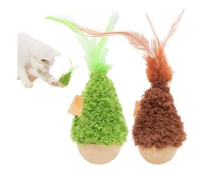 Générique Jouets interactifs pour - 2 pièces en Peluche Wobble Ball, Teaser pour avec à, Jeu de Chasse Stimulant | Engager Un mécanisme de roulement avec Un Mouvement Amusant | Aire de Jeux