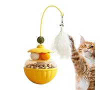 Générique Jouets Interactifs pour Chaton - Boule De Plumes Oscillante avec À Chat, Jouet De Friandises pour Animaux De Compagnie | Jouet pour Chat en Plumes Oscillantes, pour La Maison, l'exercice