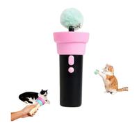 Générique Jouets interactifs pour Chats d'intérieur - Baguette électrique pour Chat avec Corde télescopique, lanceurs de balles pelucheuses, Jouets d'enrichissement Amusants pour Chatons,(Noir)