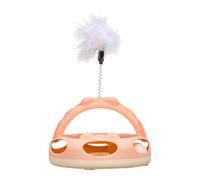 Générique Jouets Interactifs pour Chats - Jouet Puzzle À Tourniquet pour Chat - Balle Puzzle D'Intérieur avec Plumes,pour Stimulation Mentale Anti-Ennui Dressage Enrichissement Comportemental