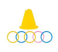 Générique Jouets Lapin - Puzzle À Empiler Coloré pour Lapins Et Rongeurs | Jeu D'Intérieur Interactif avec Anneaux pour Hamsters Et Cochons d'Inde | Jouet Éducatif De Motricité (Seau Et 5 Anneaux)