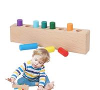 Générique Jouets Motricité Fine - Coordination Œil-Main Développement Enfant - Panneau d'Encastrement en Bois avec Bâtonnets Colorés,pour Les Filles et Garçons à la Maison et à l'École Maternelle