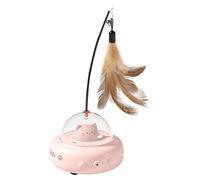 Générique Jouets pour Chats avec Plumes Sécurité Jouet Électrique Chat Capteur Vibration Projecteur 360° ABS Solide 115x110x280mm Plumes Douces Chasse sans Fil Rechargeable pour Animaux Chien Chatons